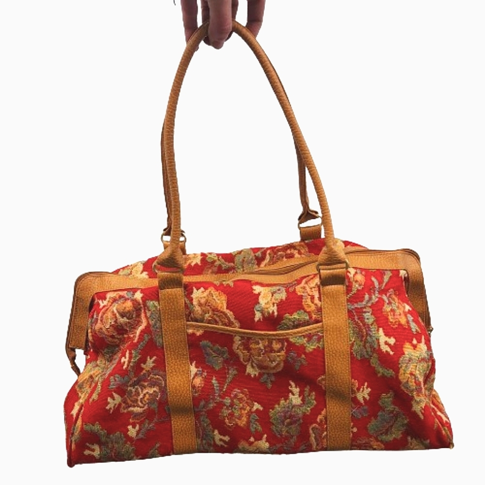 Red & Gold Vintage Paisley Flower Purse